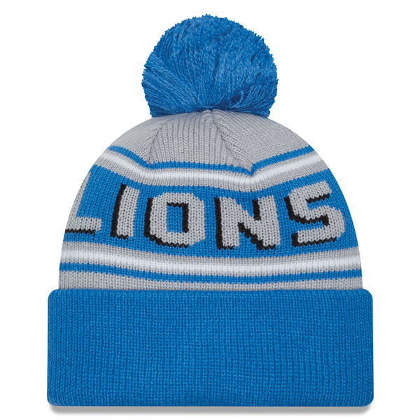 Men's New Era Heather Gray Detroit Lions Cuffed Knit Hat with Pom