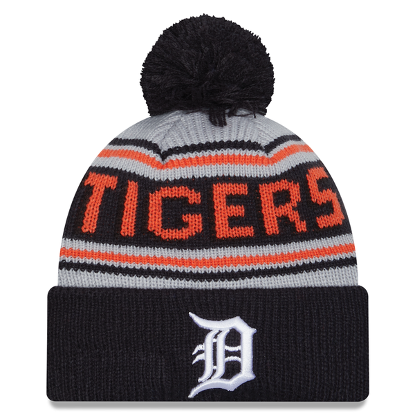 Detroit Tigers New Era Kids Jr Wordmark Evergreen Knit Hat - Navy