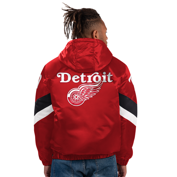 Detroit Red Wings Starter Force Play II Half Zip Hooded Jacket - Red