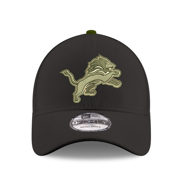 Detroit Lions New Era 9FORTY Adjustable Hat - Black/Olive