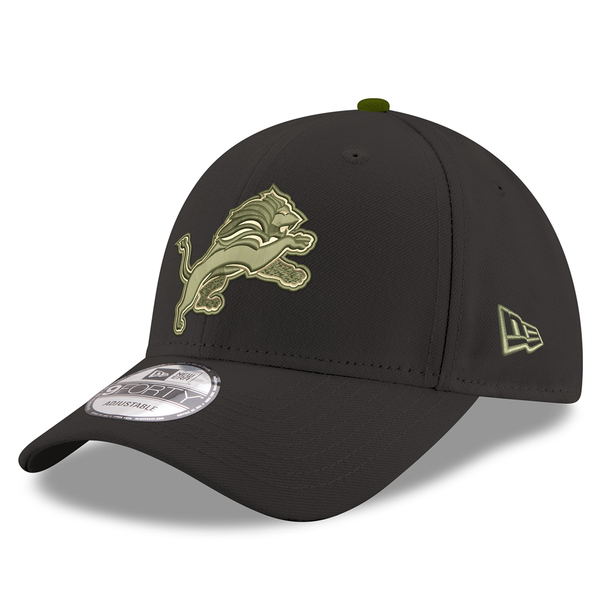 Detroit Lions New Era 9FORTY Adjustable Hat - Black/Olive