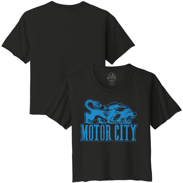 Motor City Lion Women's MI Culture Cropped T-Shirt - Black
