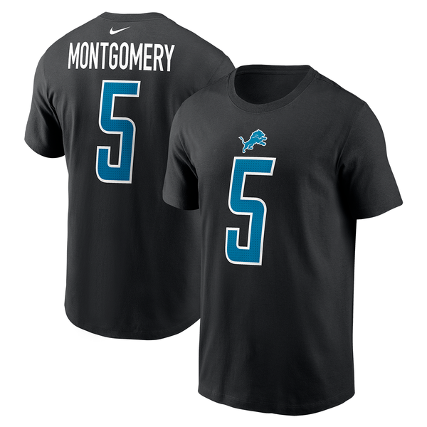David Montgomery Detroit Lions Nike Name and Number T-Shirt - Black