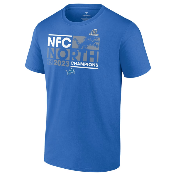 Detroit Lions Fanatics 2023 NFC North Division Champions T-Shirt - Blue