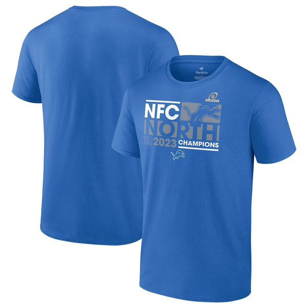 Detroit Lions Fanatics 2023 NFC North Division Champions T-Shirt - Blue