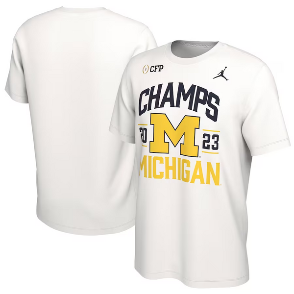 Michigan Wolverines Jordan Brand 2023 National Champions Retro T-Shirt - White