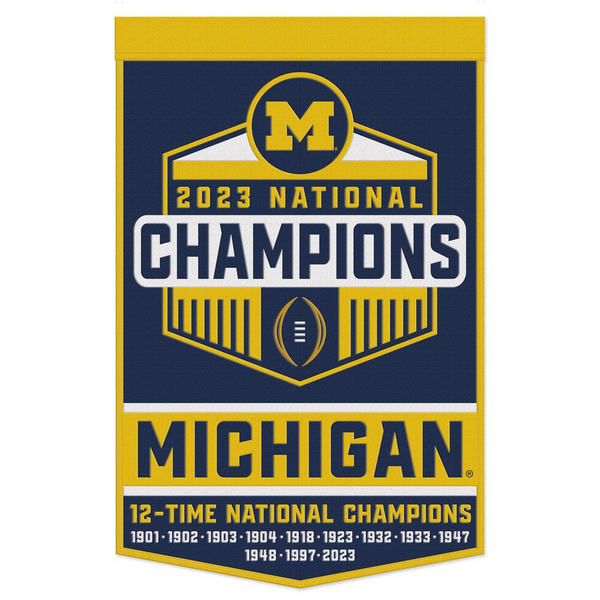 Michigan Wolverines WinCraft 2023 National Champions 24" x 38" Wool Banner