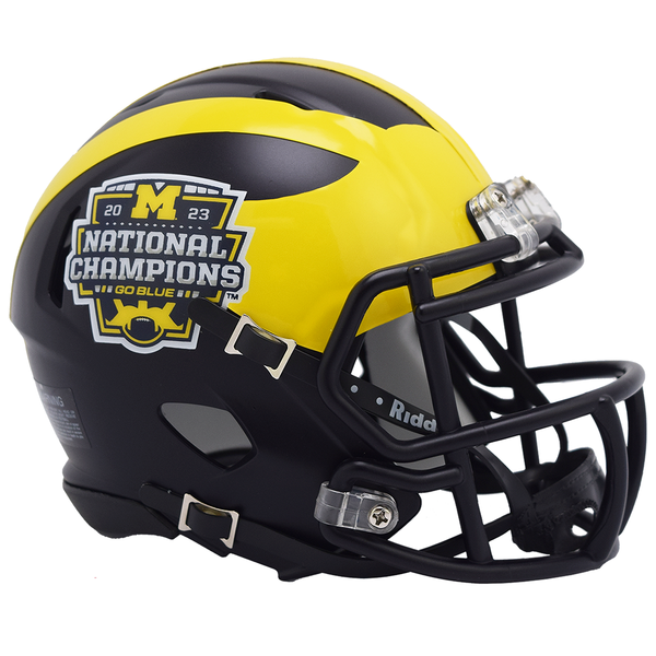 Michigan Wolverines Riddell 2023 National Champions Mini Speed Helmet