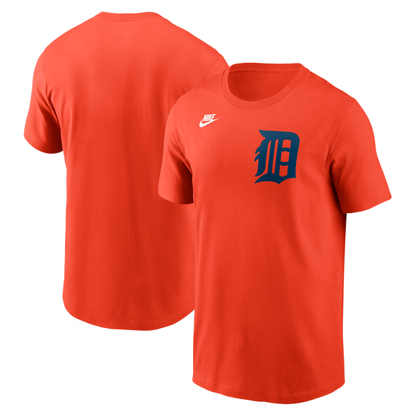 Detroit Tigers Nike Cooperstown Wordmark T-Shirt - Orange