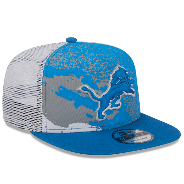 Detroit Lions New Era Court Sport A-Frame 9Fifty Snapback Hat - Blue/Gray