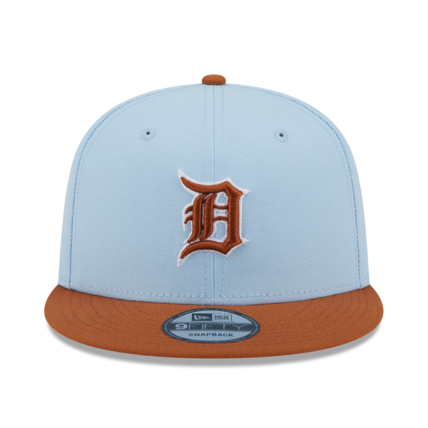 Detroit Tigers New Era 2Tone Color Pack Faded 9Fifty Snapback Hat - Light Blue/Brown