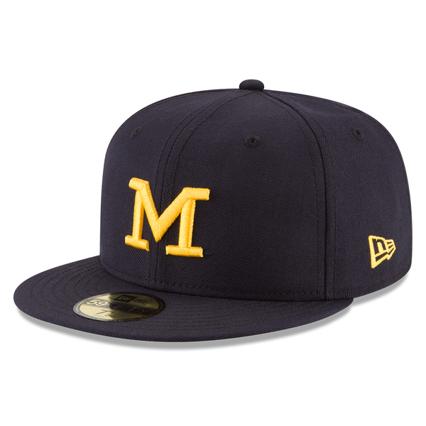 Michigan Wolverines New Era Vintage 59FIFTY Fitted Hat - Navy