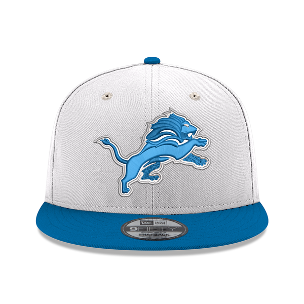 Detroit Lions New Era 2Tone 9FIFTY Snapback Hat - White/Blue