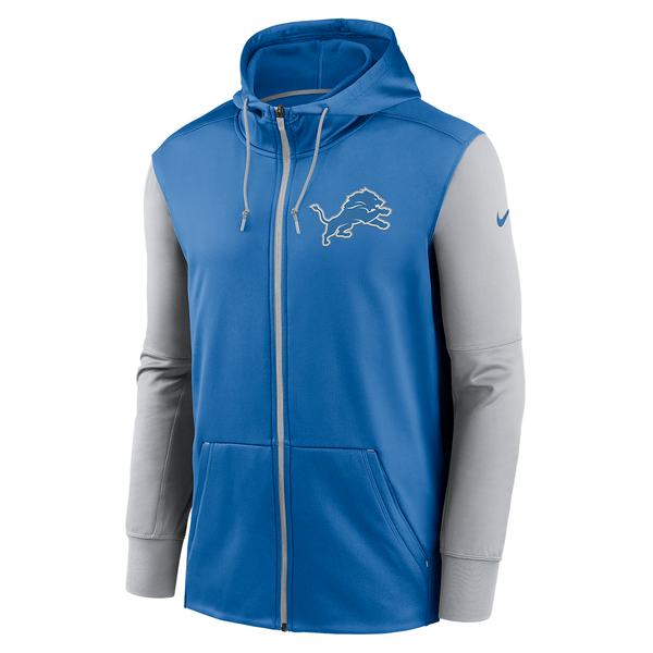 Detroit Lions Nike Color Block Full Zip Hoodie - Blue