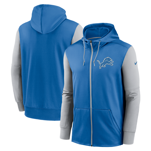 Detroit Lions Nike Color Block Full Zip Hoodie - Blue
