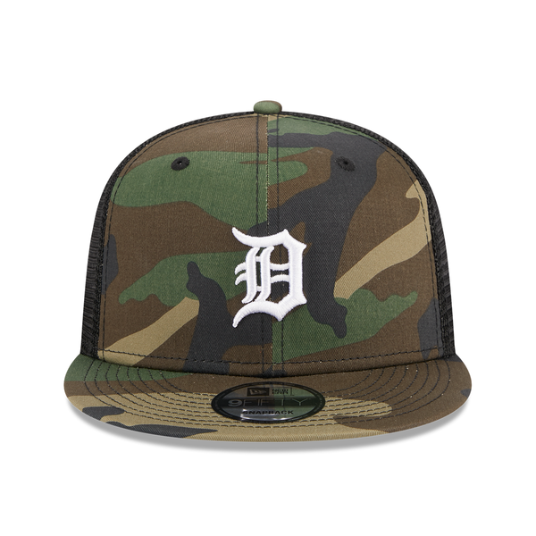 Detroit Tigers New Era Evergreen Classic Trucker 9FIFTY Snapback Hat - Camo/Black