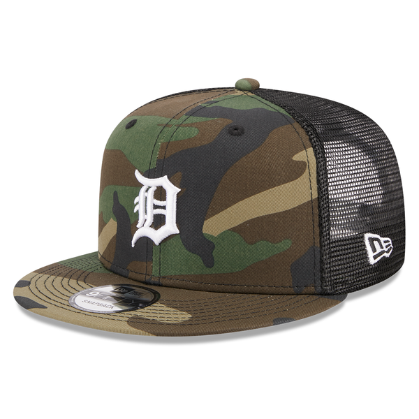 Detroit Tigers New Era Evergreen Classic Trucker 9FIFTY Snapback Hat - Camo/Black
