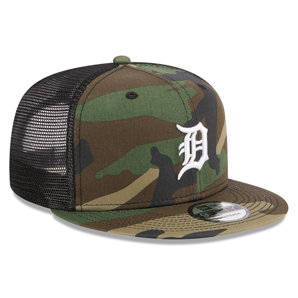Detroit Tigers New Era Evergreen Classic Trucker 9FIFTY Snapback Hat - Camo/Black