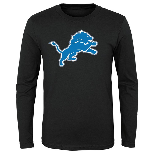 Detroit Lions Outerstuff Youth Primary Long Sleeve T-Shirt - Black
