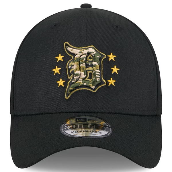 Detroit Tigers New Era 2024 Armed Forces 39THIRTY Flex Hat - Black