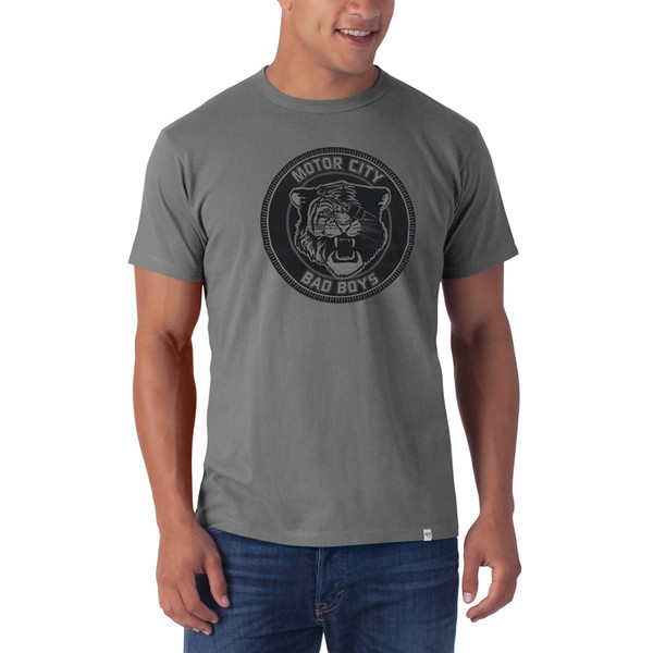 Motor City Bad Boys Wolf Gray Knockout Short Sleeve T-Shirt by 47 Brand