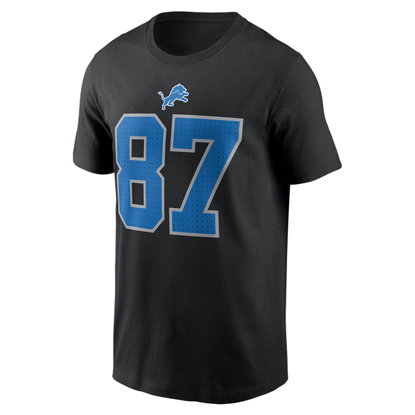Sam LaPorta Detroit Lions Nike Name and Number T-Shirt - Black