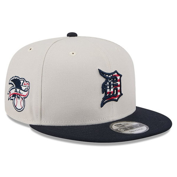 Detroit Tigers New Era 2024 4th Of July 9FIFTY Snapback Hat - Stone/Navy