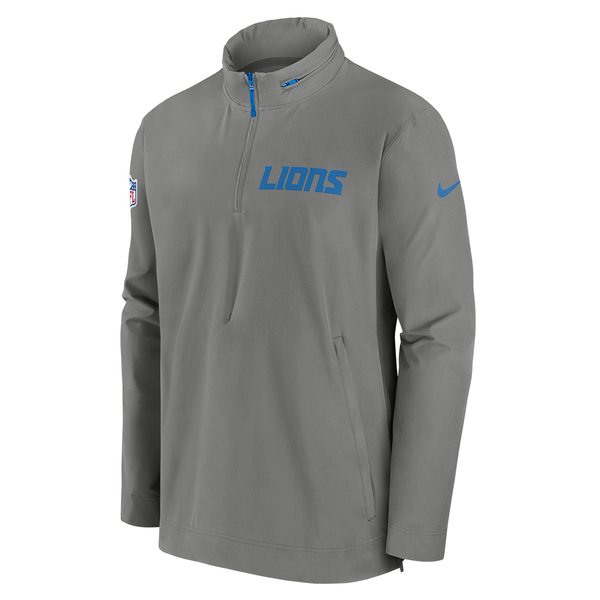 Detroit Lions Nike 2024 Sideline Coaches Half-Zip Hoodie Jacket - Steel Gray