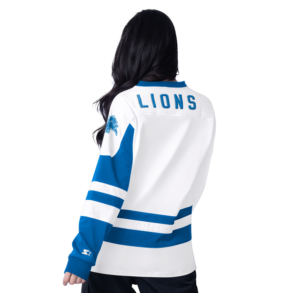 Detroit Lions Starter Women's Hat Trick Long Sleeve Tunic Top - White