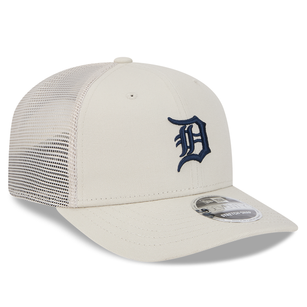 Detroit Tigers New Era Canvas Trucker 9SEVENTY Stretch-Snap Hat - Stone