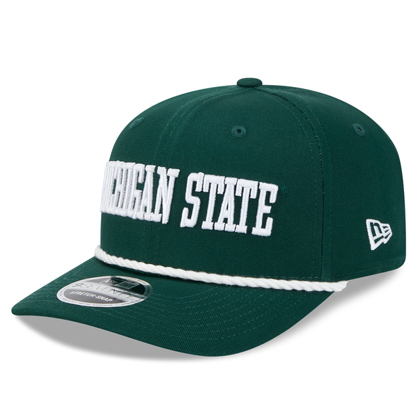 Michigan State Spartans New Era Wordmark 9SEVENTY Stretch-Snap Hat - Green