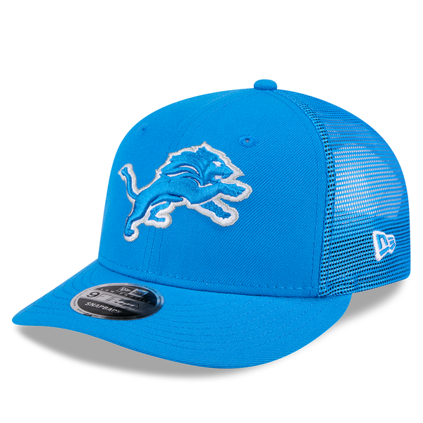 Detroit Lions New Era Low Profile Trucker 9FIFTY Snapback Hat - Blue