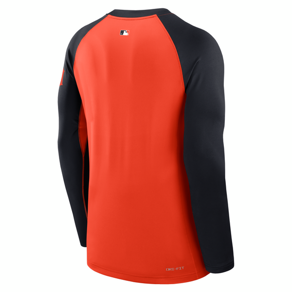 Detroit Tigers Nike Authentic Collection Game Time Raglan Performance Long Sleeve T-Shirt - Orange/Navy
