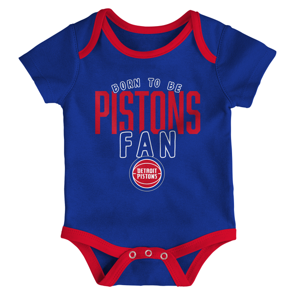 Detroit Pistons Outerstuff Newborn Game Time 3-Piece Bodysuit Set