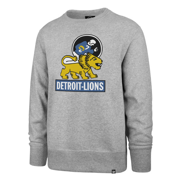 47 Brand Detroit Lions Slate Gray Legacy Imprint Headline Crew Neck  Sweatshirt