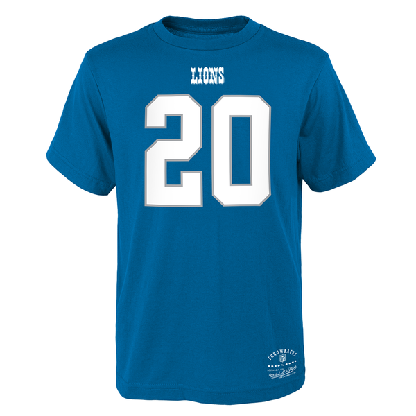 Barry Sanders Detrot Lions Mitchell & Ness Toddler Retro Name & Number T-Shirt - Blue