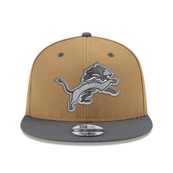 Detroit Lions New Era 9FIFTY 2Tone Snapback Hat - Khaki/Gray