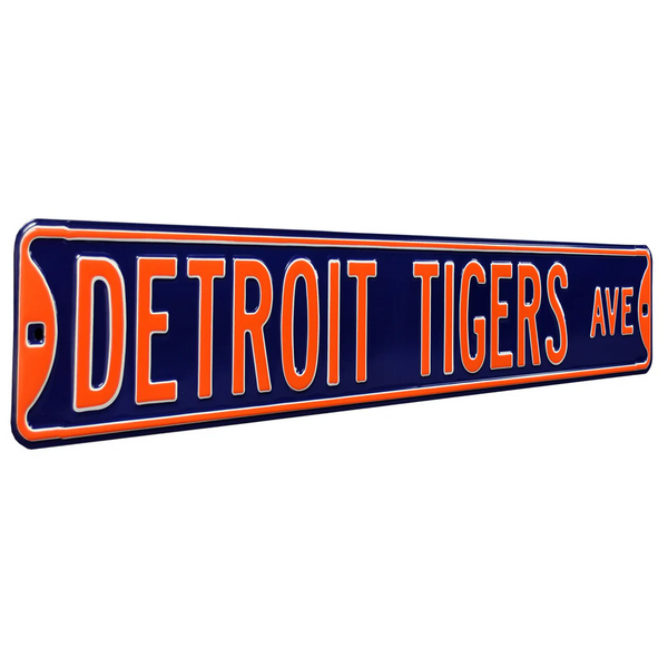 Detroit Tigers 6" x 36" Steel Street Sign - Navy