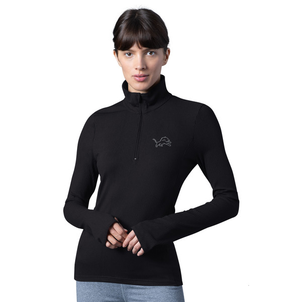 Detroit Lions MSX Women's Jordan Mock Neck 1/2-Zip Jacket - Black Detroit Lions MSX Women's Jordan Mock Neck 1/2-Zip Jacket - Black