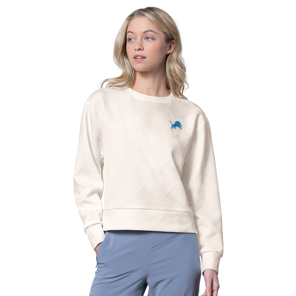 Detroit Lions MSX Women's Serena Pullover Sweatshirt - Cream 