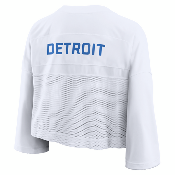 Detroit Lions Nike Women's Primetime Cropped Mesh Dri-FIT Jersey - White