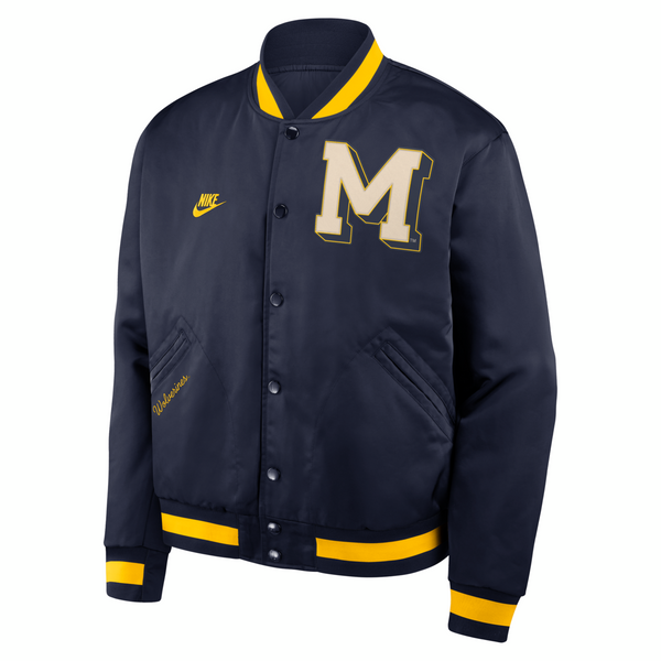 Michigan Wolverines Nike Vault Full-Snap Varsity Jacket - Navy