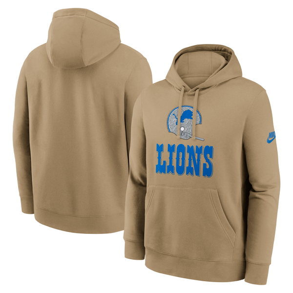 Detroit Lions Nike Best Season Rewind Club Pullover Hoodie - Tan