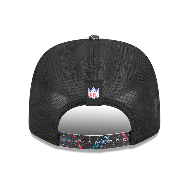 Detroit Lions New Era 2025 Crucial Catch 9SEVENTY Trucker Stretch-Snap Hat - Black