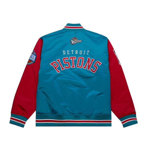 Detroit Pistons Mitchell & Ness Hardwood Classics Primetime Full-Snap Satin Jacket - Teal Detroit Pistons Mitchell & Ness Hardwood Classics Primetime Full-Snap Satin Jacket - Teal