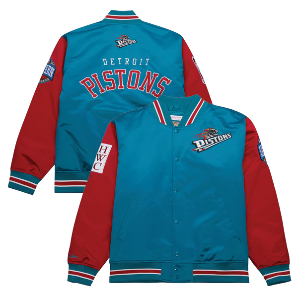 Detroit Pistons Mitchell & Ness Hardwood Classics Primetime Full-Snap Satin Jacket - Teal Detroit Pistons Mitchell & Ness Hardwood Classics Primetime Full-Snap Satin Jacket - Teal