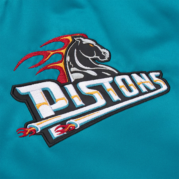 Detroit Pistons Mitchell & Ness Hardwood Classics Primetime Full-Snap Satin Jacket - Teal Detroit Pistons Mitchell & Ness Hardwood Classics Primetime Full-Snap Satin Jacket - Teal