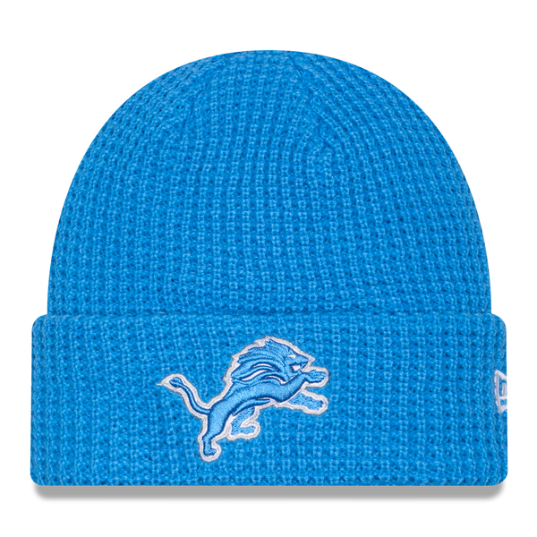 Detroit Lions New Era Waffle Knit Hat - Blue