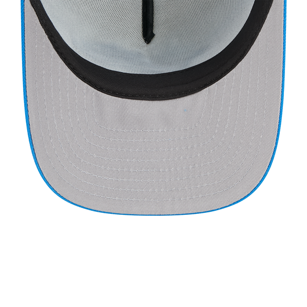 Detroit Lions New Era A-Frame Trucker Banner 9FIFTY Snapback Hat - Chrome/Blue
