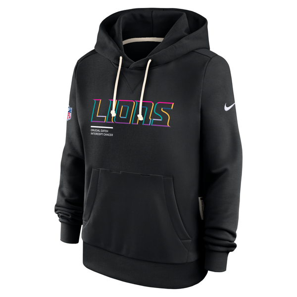 Detroit Lions Nike Women's 2025 NFL Crucial Catch Sideline Standard Issue Dri-FIT Hoodie - Black